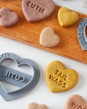 Load image into Gallery viewer, Conversation Heart Shaped Cookie Cutter (SINGLE- CHOOSE from 35 Styles)
