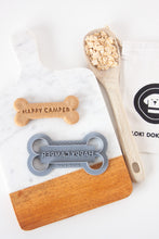 Load image into Gallery viewer, &quot;Happy Camper&quot; &amp; &quot;Camp Life&quot; Dog Bone Shaped Cookie Cutter
