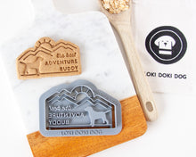 Load image into Gallery viewer, &quot;The Best Adventure Buddy&quot; Dog &amp; Mountains Cookie Cutter
