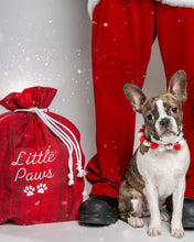 Load image into Gallery viewer, Personalized Dog Santa Sack Gift Bag with Red Flannel Plaid (Personalized with Embroidery)
