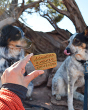 Load image into Gallery viewer, Park Sign &quot;Adventure Awaits&quot; Dog Cookie Cutter (Personalized)
