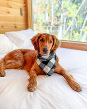 Load image into Gallery viewer, White Buffalo Plaid Flannel Dog Bandana (Personalization Available)
