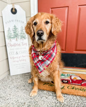 Load image into Gallery viewer, Kris Kringle Plaid Flannel Dog Bandana (Personalization Available)
