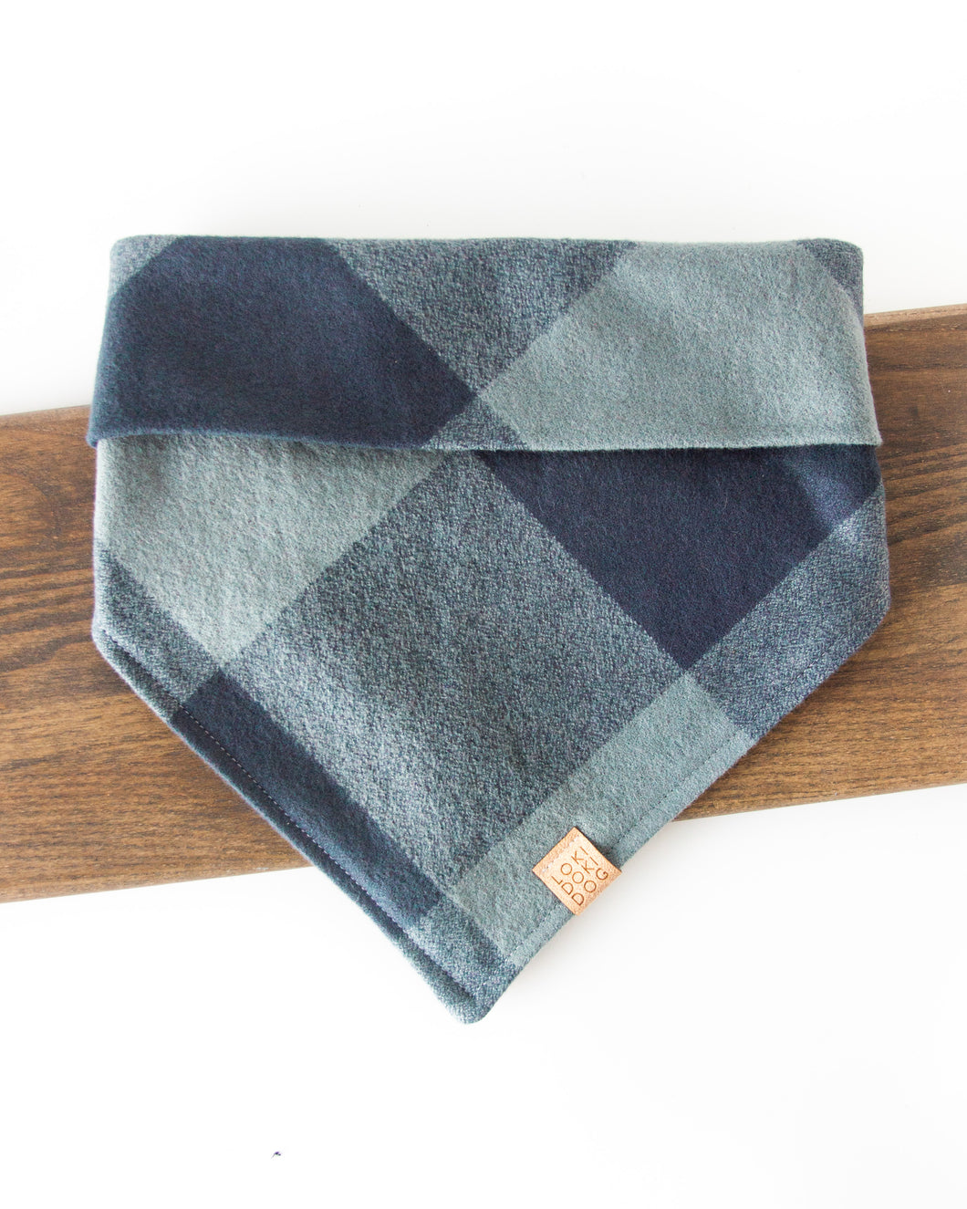 Hazy Sage Plaid Flannel Dog Bandana (Personalization Available)