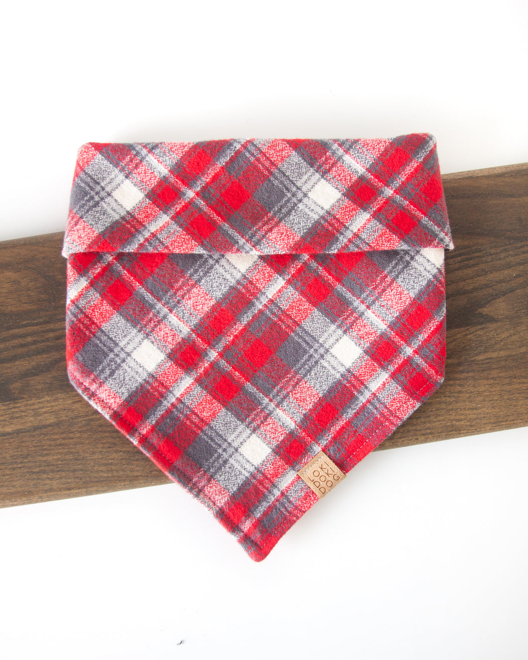 Kris Kringle Plaid Flannel Dog Bandana (Personalization Available)