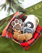 Load image into Gallery viewer, Personalized Dog Bone &amp; Paw Shape Wood Ornament &amp; Christmas Stocking Tag (2 STYLES)
