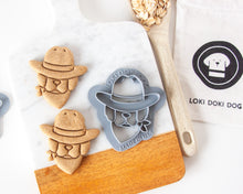 Load image into Gallery viewer, Outlaw Dog With Cowboy Hat &amp; Bandana Cookie Cutter
