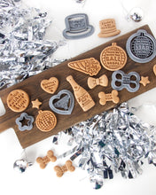 Load image into Gallery viewer, &quot;Bark in the New Year&quot; Top Hat Shaped Dog Biscuit Cookie Cutter
